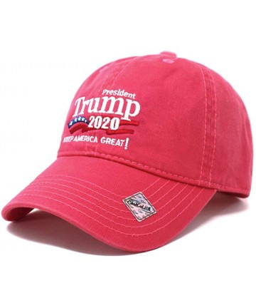 Baseball Caps Trump 2020 Keep America Great Campaign Embroidered US Hat Baseball Cotton Cap - Cotton Hot Pink - C518NMK5A0N $...