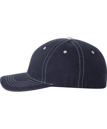 Baseball Caps Contrast Color Stitched Cap - Navy/Stone - CH11664HXUV $19.64