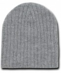 Skullies & Beanies 8 Inch Short Cable Knit Ribbed Beanie Cap (One Size- Grey) - CE110H041WD $14.81