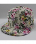 Baseball Caps Rose Flower Hip-Hop Baseball Cap Flat Snapback Hat - White - CG12HQHO34Z $13.59