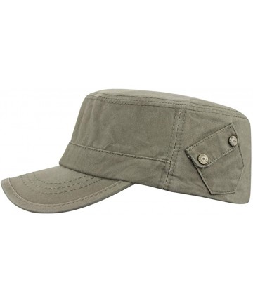 Baseball Caps Mens 100% Cotton Flat Top Running Golf Army Corps Military Baseball Caps Hats - Slant Army Green - CM18S4K734H ...