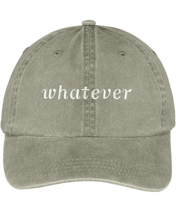 Baseball Caps Whatever Embroidered Soft Front Washed Cotton Cap - Khaki - CO12N7CXTID $25.25