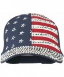 Baseball Caps USA Bling Baseball Cap- Sparkle Rhinestone American Flag Hat- Adjustable Size - Navy - C9183XLGAZG $20.76