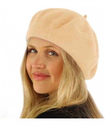 Berets Classic Winter 100% Wool Warm French Art Basque Beret Tam Beanie Hat Cap - Khaki - CI1864WG0K5 $12.41