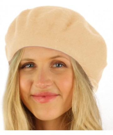 Berets Classic Winter 100% Wool Warm French Art Basque Beret Tam Beanie Hat Cap - Khaki - CI1864WG0K5 $12.41