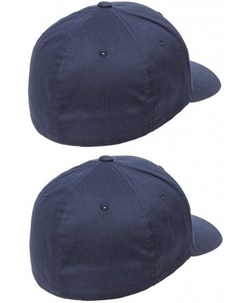 Baseball Caps 2-Pack Premium Original Cotton Twill Fitted Hat w/THP No Sweat Headliner Bundle Pack - Navy - CE185G5YE3R $38.13