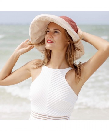Sun Hats Sun Hats Women Bucket Floppy Cotton Hat Wide Brim Summer Beach Caps Packable UV UPF 50+ - Caramel - C718OSW0C3G $25.63