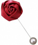 Headbands Handmade Rose Flower Brooch Boutonniere Suit Lapel Pin Wedding Party Accessories - Wine Red - C11887TW502 $17.64