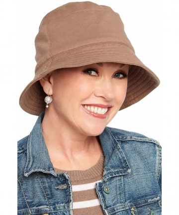 Bucket Hats Sun Protection UPF 50+ Bucket Hat - 100% Cotton with Aloe Vera Lining - Upf Heather Taupe - Small/Medium - CZ18QH...