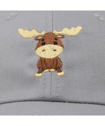 Baseball Caps Cute Moose Hat Baseball Cap - Gray - CD18LYXY872 $19.08