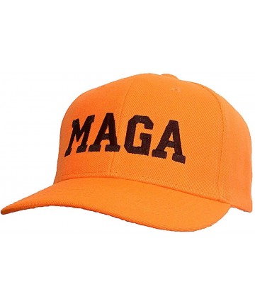 Baseball Caps Adult Embroidered MAGA Donald Trump Adjustable Ballcap - Blaze Orange - CS1956ZRX20 $15.53