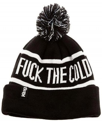 Skullies & Beanies Fuck The Cold Beanie (More Options) - New Black - CF187IC4DKR $61.13