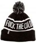 Skullies & Beanies Fuck The Cold Beanie (More Options) - New Black - CF187IC4DKR $37.24