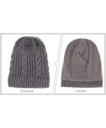 Skullies & Beanies Mens New Winter Hats Knitted Classic Twist Cap Thick Beanie Hat - Gray - C01868EYQ70 $38.71