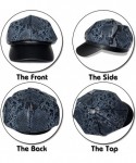 Newsboy Caps Unique Snakeskin PU Leather Newsboy Hats for Women Vintage Animal Print Winter Visor Beret - Navy - CG18YYOH9DY ...