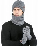 Skullies & Beanies Men's Winter Warm Thick Knit Beanie Hat & Scarf & Touchscreen Gloves Set for Men - 2-gray - C318ZA4SCGX $1...