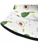 Bucket Hats Unisex Cute Print Bucket Hat Summer Fisherman Cap - White Avocado - C31948KOROM $18.14