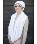 Skullies & Beanies Hat and Scarf Set Slouchy Cable Knit Beanie Winter Cap with Matching Infinity Scarf for Women - White - CF...