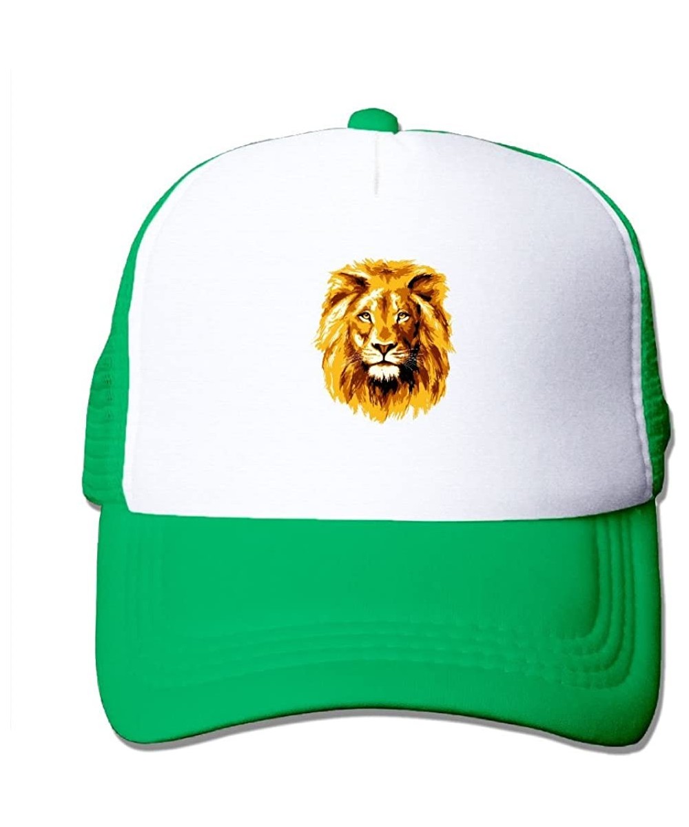 Skullies & Beanies Unisex Mesh Hat Roaring Lion Baseball Caps Grid Hat Adjustable Trucker Cap Headwear Bandanas - Kellygreen ...
