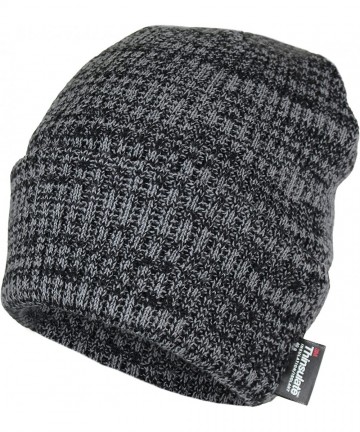 Skullies & Beanies Classic Thinsulate Ribbed Cable Knit Beanie Hat- Warm Acrylic Cuff Winter Cap - Charcoal - CB1868L0NRG $14.11