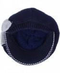 Skullies & Beanies Womens Winter Visor Cap Beanie Hat Wool Blend Lined Crochet Decoration - Navy Blue With Bow - CR12N1BXFOV ...