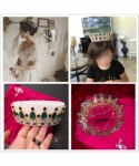 Headbands Vintage Wedding Crystal Rhinestone Crown Bridal Queen King Tiara Crowns-Champagne - Champagne - CA18WSE56U5 $74.48