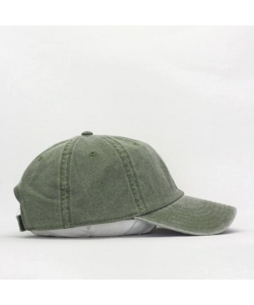 Baseball Caps Vintage Washed Cotton Adjustable Dad Hat Baseball Cap - Olive Green Blank - C112MO8RD1L $19.30