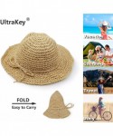 Sun Hats Straw Hat- Handmade Beach Wide Brim Cap Foldable Outdoor Sun Hat Beach Headwear for Adult Children Man Women - CQ194...