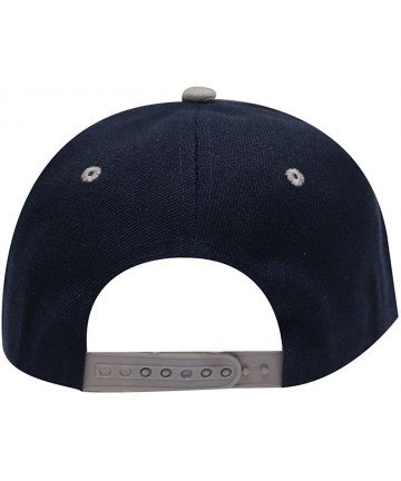 Baseball Caps Plain Blank Snapback Caps - Navy/Light Gray - C512EFBWHGL $12.12