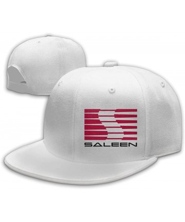 Baseball Caps Mens Saleen Logo Cotton Baseball Snapback Hats Adjustable Six Panel Caps - White - CY18WXOMD7R $19.26