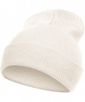Skullies & Beanies Solid Color Long Beanie - Ivory - CA112V08R4F $12.88