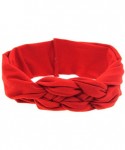 Headbands Elastic Flower Printed Turban Head Wrap Headband Twisted Hair Band - Rd - CN18UKNAC3Y $12.12