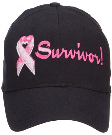 Baseball Caps Breast Cancer Survivor Embroidered Cotton Cap - Black - CN126E5T7WD $35.99