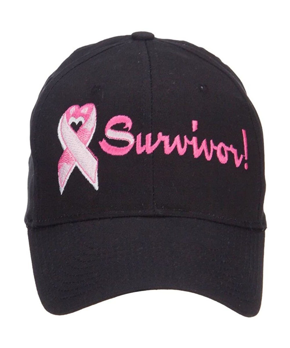 Baseball Caps Breast Cancer Survivor Embroidered Cotton Cap - Black - CN126E5T7WD $35.99