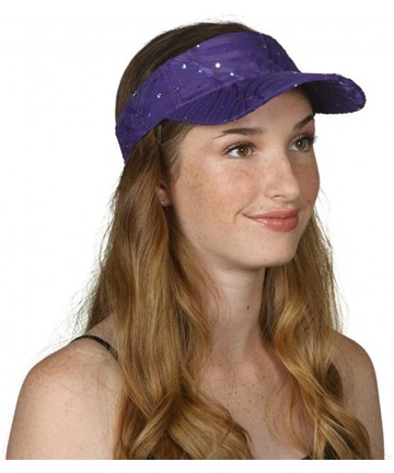 Skullies & Beanies Glitter Sequin Visor Hat - Purple - CX11V7THPV7 $15.93