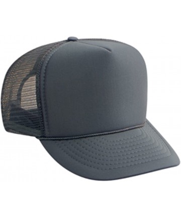 Baseball Caps Polyester Foam Front Solid Color Five Panel High Crown Golf Style Mesh Back Cap - Charcoal Gray - CI11TOP0E2X $...