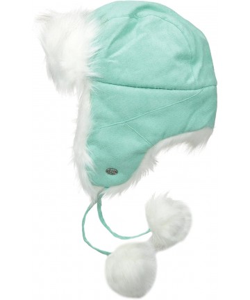 Bomber Hats Turtle Fur Lifestyle - Women's Maggie- Micro Suede Faux Fur Trapper Hat - Jade - C111K6IBDZJ $49.39