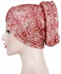 Balaclavas Head Scarf for Women Turban Knotted Vintage Flower Print Full Cover Fit-Head Wraps 2019 Winter New Cap - Black - C...