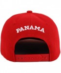 Baseball Caps Country Name 3D Embroidery Flag Print Flatbill Snapback Cap - Panama Red - C918W50ND2T $25.50