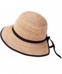 Sun Hats Womens UPF 50+ Wide Brim Panama Straw Hat Foldable Fedora Beach Sun Hat - Beige(0118) - C718QG9608R $15.10
