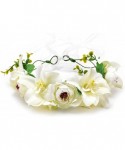 Headbands Ivory Maternity Lily Camellia Flower Crown Handcrafted Headband Festival Hair Wreath BC49 - Ivory - C6189KQ4YOX $14.35