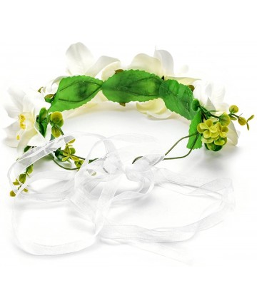 Headbands Ivory Maternity Lily Camellia Flower Crown Handcrafted Headband Festival Hair Wreath BC49 - Ivory - C6189KQ4YOX $14.35