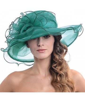 Sun Hats Women's Kentucky Derby Dress Tea Party Church Wedding Hat S609-A - S019-emerald - C218D2H8KE2 $22.59