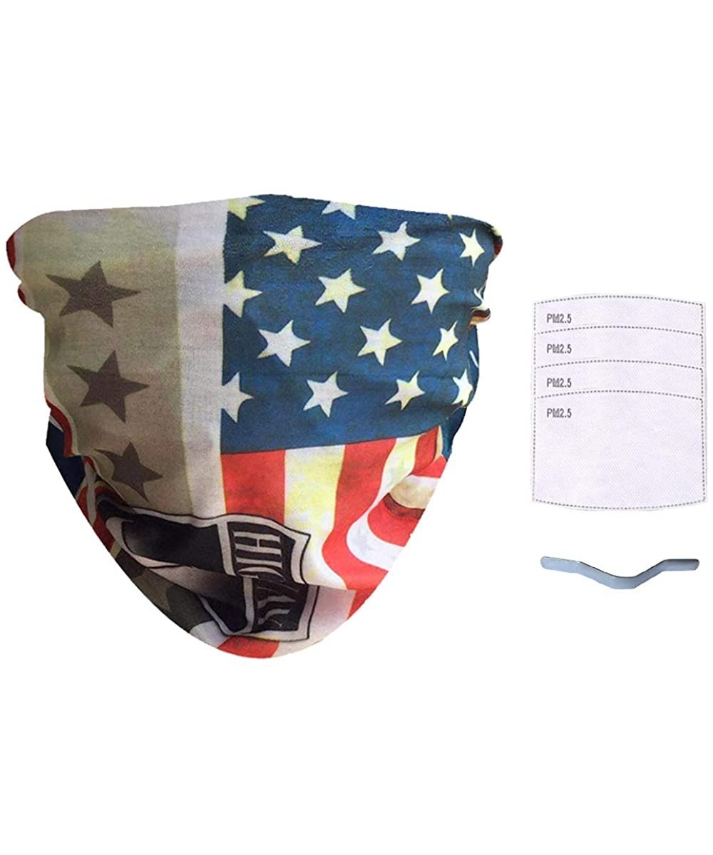 Balaclavas Neck Gaiter with Filter Multifunctional Headband Sports Casual Headwear for Dust- Outdoors - National Flag - CN197...