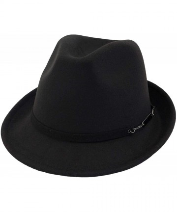 Fedoras Mens Hats Fedoras Short Brim Panama Gentleman Felt Hat Australia Wool Autumn Winter Trilby Cap - Red - C518NWCXOAS $3...