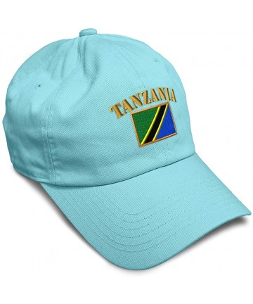 Baseball Caps Soft Baseball Cap Tanzania Flag Embroidery Twill Cotton Dad Hats for Men & Women - Mint - CR18YSUSCO3 $18.75