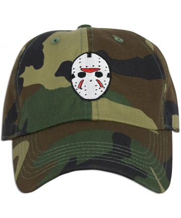 Baseball Caps Mask Embroidered Hat Baseball Cap Horror Jason Dad hat - Woodland Camo - CR187CU0RCI $16.83