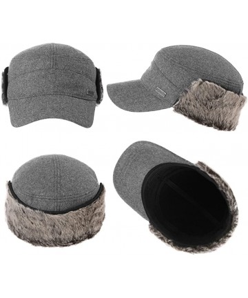 Skullies & Beanies Wool/Cotton/Washed Baseball Cap Earflap Elmer Fudd Hat All Season Fashion Unisex 56-61CM - 89506_grey - CD...