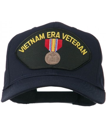 Baseball Caps Vietnam ERA Veteran Patched Solid Cotton Twill Cap - Navy - CV11QLM5Y9F $21.49