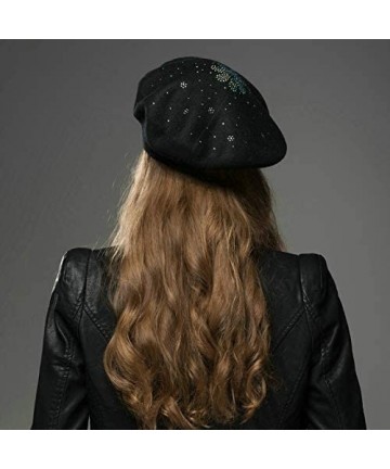 Berets Merino Wool Berets for Women Girls- Classic Plain French Style Artist Hat Gift - Black - 38.6% Merino Wool - C118Y0RKX...